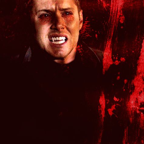 vampire dean Vampire Dean Winchester, Tvd Style, Supernatural Vampire, Spn Fanart, Jesen Ackles, Eric Kripke, Hot Vampires, Supernatural Dean Winchester, Vampire Fangs