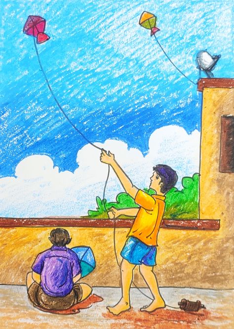 Easy pastel drawing for beginners.. YouTube:- https://www.youtube.com/channel/UCDONoIU0uFhkP83iGYMAeHw #easypastel #pastelscenery #pastelcolors #india #figurewithscenery #drawing #art #simplefigures #drawwithavijit #howtodraw #easyscenery Beautiful Senary Drawing Easy, Easy Composition Painting For Beginners, Colour Pastel Drawing, Senary Drawing Simple For Kids, Composition Drawing Easy, Easy Composition Painting, Composition Drawing Painting, Childhood Memories Drawing, Senary Drawing