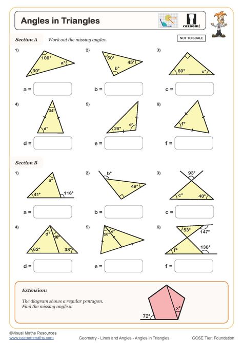 Year 9 Maths Worksheets, Ks3 Maths Worksheets, Ks1 Maths Worksheets, Year 6 Maths Worksheets, Year 7 Maths Worksheets, Year 4 Maths Worksheets, Types Of Triangles, Geometry Angles, Triangle Angles