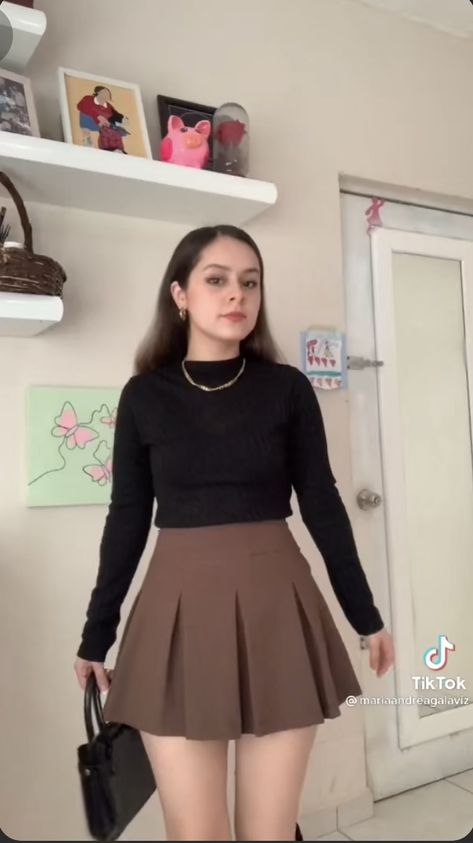 Skater Skirt Outfit For Summer, Skater Skirt Outfit, Top With Skirt, Brown Oxford Shoes, Brown Flares, Outfit For Summer, Skirt Outfit, White T Shirt, White Sneakers