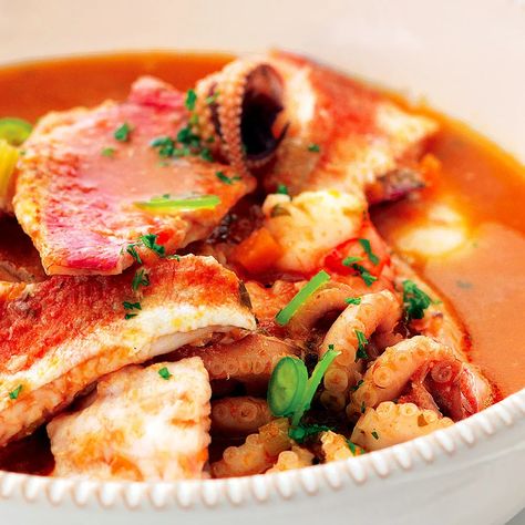 A recipe for cacciucco alla Livornese, the Tuscan seafood stew that dazzled Stanley Tucci. Tuscan Seafood, Tucci Recipes, Italian Fish Stew, Fish Soups, Italian Soups, Seafood Scallops, Italian Meals, Soups Recipes, Fantastic Recipes