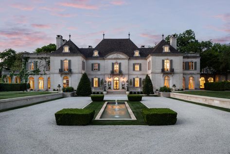 The most expensive house in Texas hits the market for $60M Driveway Circle, Texas Mansions, French Chateau Style, Paneled Library, Sims 4 Inspiration, Chateau Style, Dallas Museum Of Art, Luxury Portfolio, Houses Mansions