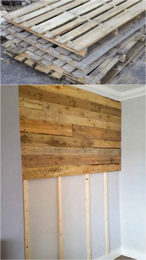 25 best DIY pallet wall tutorials & designer tips on how to create beautiful accent wood wall paneling easily, plus peel and stick boards & wallpaper ideas! - Apiece of Rainbow #diy #palletprojects #reclaimed #wood #woodworkingprojects #woodworking reclaimed wood, woodworking, shiplap, home improvement #rustic #rusticdecor #homedecor #bathroom #bathroomideas #bathroomdesign bathroom remodel, #livingroom living room ideas, #remodel #farmhouse farmhouse decor, #walldecor #shiplap Accent Wood Wall, Boards Wallpaper, Pallet Wall Ideas, Pallet Accent Wall, Wood Wall Paneling, Diy Pallet Wall, Diy Wood Wall, Shiplap Wall Diy, Rainbow Diy