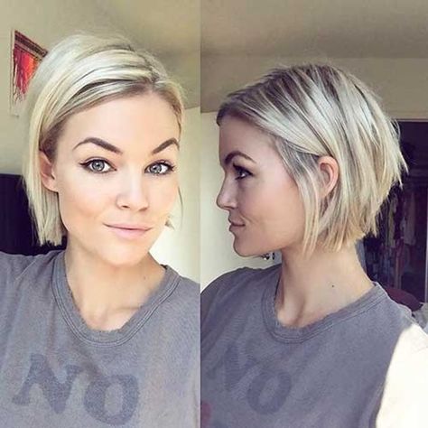 Short Straight Bob Hairstyles, Straight Bob Hairstyles, Bob Hairstyles For Fine Hair, Penteado Cabelo Curto, Short Hairstyle, Haircuts For Fine Hair, Short Bob Hairstyles, Great Hair, Hairstyles Haircuts