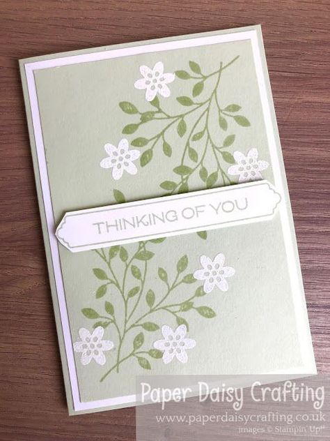 Come crafting with Jill & Gez Facebook Live Replay: Paper Frame & Sampler Paper Daisy, Leaf Cards, Hello Cards, Design Card, Stamp Projects, Vine Design, Design Stamps, Card Tutorial, Stamping Up Cards