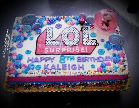 L O L Surprise Cake, Lol Doll Cake, 6th Birthday Cakes, Classy Baby Shower, Planes Party, Birthday Sheet Cakes, Surprise Cake, Doll Cake, Lol Dolls