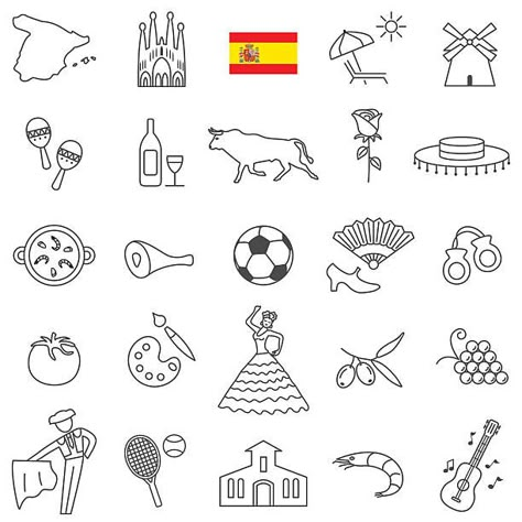 World Travel Tattoos, Spain Tattoo, Spanish Tattoos, Symbol Drawing, Travel Tattoos, Perspective Drawing Lessons, Travel Album, Small Girl Tattoos, Cute Tiny Tattoos