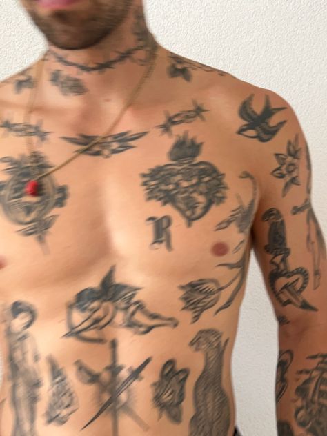 #tattoo #tattooideas #aesthetic #inkedup #tattoomodel #patchwork Ryan Tattoo, Tattoo Collection, Tattoo Model, Chest Tattoo, Tattoo Inspo, Thigh Tattoo, I Tattoo, Tattoos For Guys, Full Body