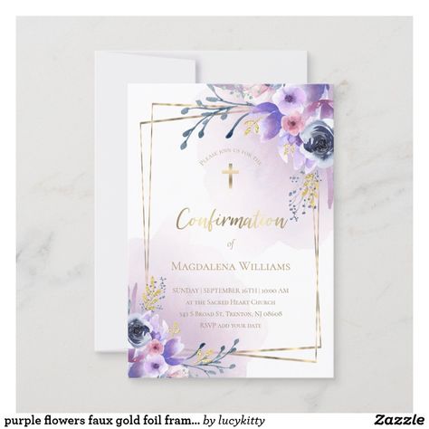 Confirmation Invitation, Pretty Wedding Invitations, Invitation Layout, Confirmation Invitations, Bat Mitzvah Invitations, Baptism Invitation, Invitation Inspiration, Baptism Invitations