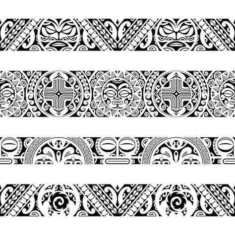 Conjunto de brazaletes de tatuaje poline... | Premium Vector #Freepik #vector #tribal #azteca #seamless-pattern #vintage Idea Tattoo, Maori Tattoo, Skull Tattoos, Thigh Tattoo, Seamless Pattern, Premium Vector, Cricut, Tattoos, Quick Saves