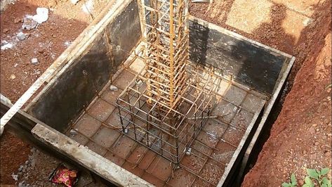 Placement of Rebar in Footings - Horizontal and Vertical Rebars Bar Bending Schedule, Footing Foundation, Steel Reinforcement, Concrete Staircase, Concrete Cover, Civil Engineering Construction, Concrete Footings, Building Foundation, Tank Stand