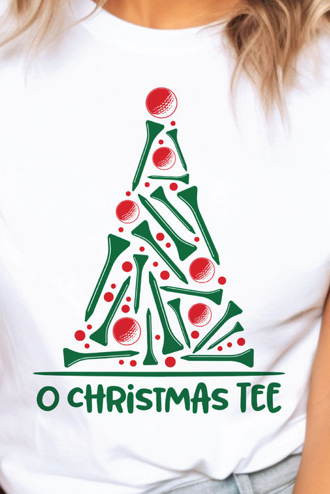 This fun 'O Christmas Tee' golf-themed Christmas shirt is the perfect fun and festive shirt to wear all holiday season! It also makes a great gift for any golf lover or golf coach!⛳ #golfchristmasshirt #golfchristmas #golfxmas #golfgroupchristmas #funnygolfshirt #festivegolfshirts Coach Christmas, Golf Games, Golf Christmas, Funny Golf Shirts, Christmas Golf, Xmas 2024, Themed Christmas, Dressup Party, Golf Lover