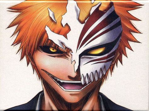 Ichigo's Fractured Hollow Mask Bleach Ichigo Hollow, Ichigo Hollow Mask, Bleach Figures, Bleach Tattoo, Bleach Anime Ichigo, Bleach Anime Art, Kurosaki Ichigo, Anime Bleach, Bleach Characters