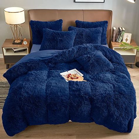 Navy Blue Bed Set, Nice Blankets, Royal Blue Bedding, Cosy Bedroom Decor, Blue And Pink Bedroom, Blue Room Decor, Velvet Duvet Cover, Grunge Bedroom, Bedroom Duvet