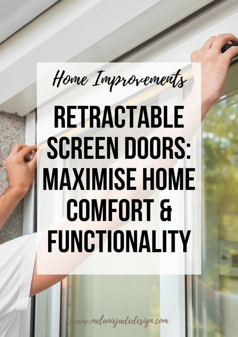 Enjoy the fresh air without the bugs with these sleek and functional retractable screen doors! With their convenient and space-saving design, retractable screen doors are the perfect addition to any home. Explore these ideas and find the perfect retractable screen door for your home's unique style and needs. Screen Door Alternatives, Retractable Screen Porch, Installing Exterior Door, Door Alternatives, Patio Screen Door, Retractable Screen Door, Flexible Screen, Security Screen Door, Retractable Door