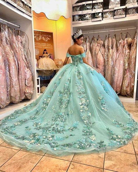 Quince Teal Dresses, Teal Dress Quinceanera, Quincenera Dresses Teal, Quince Dresses Turquoise, Quinceanera Dresses Teal Turquoise, Torquise Quince Dresses, Turquoise Princess Dress, Ariel Quinceanera Dress, Aqua Blue Quinceanera Dresses