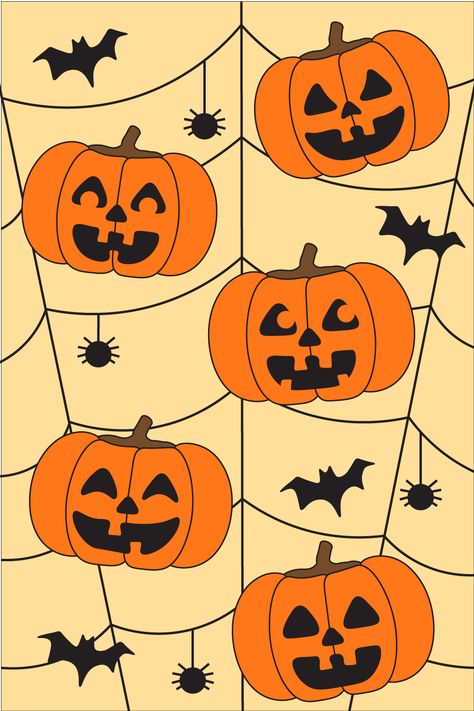 #halloween #pumpkins #spooky #bats #spiders #phonebackground #spiderwebs #fall #jackolanterns #phonewallpaper #cutehalloween Scary Pumpkins, Wallpaper Background Design, Scary Pumpkin, Halloween Scary, Phone Background, Scary Halloween, Spiders, Phone Backgrounds, Spider Web