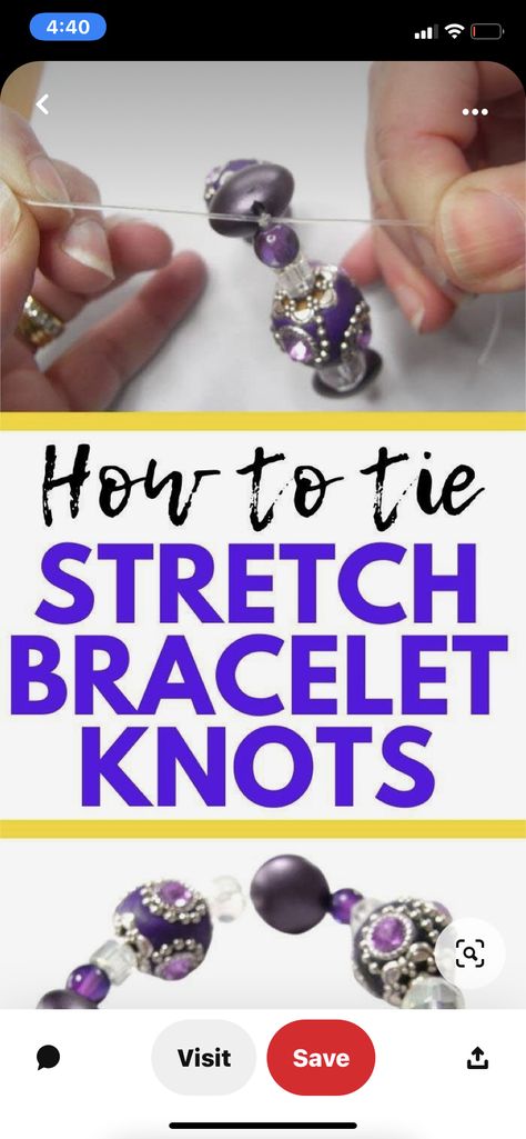 Tie Stretch Bracelet, Stretch Bracelet Knot, Jewelry Closures, Stretch Bracelets Diy, Diy Anklet, Easy Jewelry Making Ideas, Knots Jewelry, Stretch Beaded Bracelets Diy, Jewelry Basics