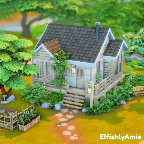 Micro Sims 4 House, Sims 4 Japanese Bathroom, Sims 4 Tiny Living House, Sims4 Japanese House, Ts4 Japanese House, Sims 4 Mount Komorebi House, Sims4 Tiny House, Sims 4 Micro House, Sims 4 Tiny Home