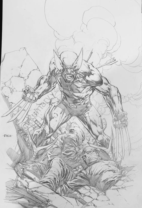 David Finch Wolverine, Comic Pencil Art, Comic Pencils, David Finch Pencil, Comic Inking, Wolverine Sketch, David Finch Art, Wolverine Comic Art, Wolverine Artwork