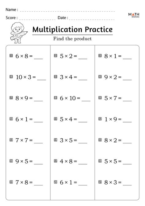 Multiplication Worksheets Grade 3 with Answer Key 3rd Grade Worksheets Free Printable, Third Grade Multiplication Worksheets, Fifth Grade Worksheets, Third Grade Multiplication, Summer Math Worksheets, Third Grade Worksheets, Area Worksheets, Creative Worksheets, Worksheet Preschool