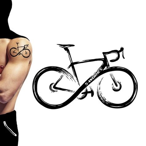 Tattoos For Siblings, Tattoo Bike, Cycling Tattoo, Matching Tattoos For Siblings, Bike Tattoo, Hawk Tattoo, Bicycle Tattoo, Black And Gray Tattoos, Bike Tattoos