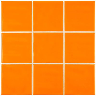 EliteTile Contour Square 3.75" x 3.75" Ceramic Field Tile in Orange Orange Tile, Orange Tiles, Fireplace Facade, Quarry Tiles, Orange Texture, Ceramic Mosaic, Tile Texture, Best Floor Tiles, Ceramic Mosaic Tile