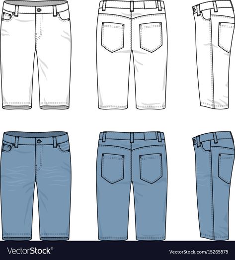 Mens Tailored Suits, Male Jeans, Clothing Templates, Diy Pants, Mens Tailor, Mens Denim Shorts, Fashion Design Collection, Flat Sketches, Kids Summer Fashion