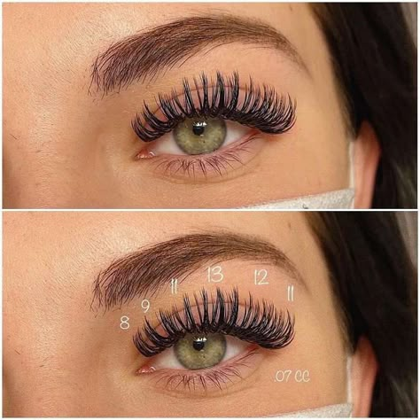 Wet Look Eyelash Extension Mapping, Wet Mascara Lash Extensions Mapping, Classic Eyelash Extensions Hooded Eyes, Hooded Eye Lash Extension Mapping, Classic Full Lash Extensions, 2024 Lash Trends, Lash Map Small Eyes, Eyelash Styles Extensions, Classic Lash Maps