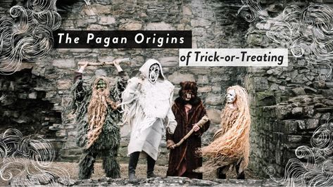 The tradition of trick-or-treating has a really complex history but it’s believed that this tradition in part comes from a Celtic Pagan activity that took place on Samhain. Celtic Folklore, Celtic Paganism, Celtic Pagan, Celtic Traditions, Trick Or Treating, Samhain, Alchemy, Trick Or Treat, The Holiday