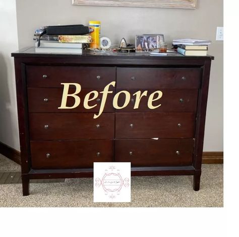 Before and After Dresser Makeover DIY Idea on a Budget | Hometalk Dresser Makeover Diy, Dark Wood Dresser, Small House Diy, Laundry Basket Dresser, Ikea Tarva Dresser, Large Scale Wall Art, Diy Dresser Makeover, Bathroom Transformation, Furniture Make