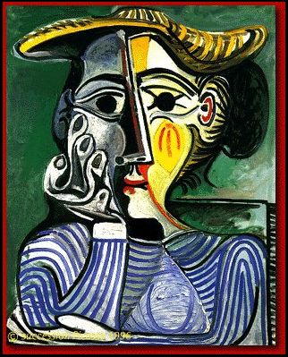 Artist: Pablo Picasso  Woman with yellow hat (Jacqueline)  Femme au chapeau jaune (Jacqueline)  Style: Expressionism  Genre: portrait , from Iryna Picasso Minotaur, Picasso Quotes, Picasso Woman, Pablo Picasso Artwork, Pablo Picasso Drawings, Picasso Cubism, Picasso Portraits, Picasso Drawing, Cubist Movement