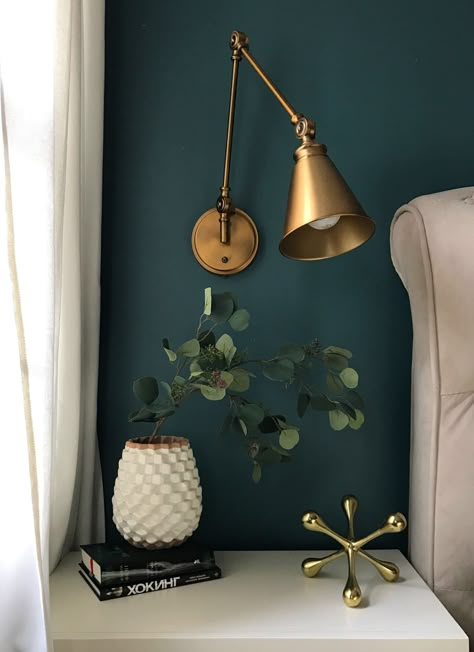 Nadine Speaks Ep. 1 - Let's Talk About Trends | Nadine Stay Bedroom Paint Colors Master, Dark Green Walls, Blue Accent Walls, Bedroom Paint Colors, Trendy Bedroom, Bedroom Paint, Bedroom Green, Blue Bedroom, Room Paint