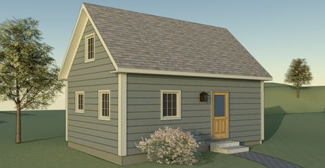 16' X 24' cape 16x24 Floor Plans, 16x24 Cabin Floor Plans, Tiny Home Kits, 400 Sq Ft Studio, Building A Small House, Cabin Plan, One Bedroom House, Log Cabin Kits, Garage Apartment Plans