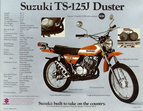 '72 Suzuki TS125 | Flickr - Photo Sharing! Suzuki Ts125, Suzuki Dirt Bikes, Suzuki Cafe Racer, Moto Scrambler, Suzuki Bikes, Dual Sport Motorcycle, Enduro Motorcycle, Bike Engine, Japanese Motorcycle