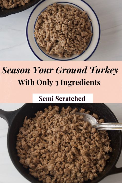 There are times when ground turkey can be bland. But you only have to season your ground turkey with 3 ingredients to make it delicious. How To Season Ground Turkey, Season Ground Turkey, Ground Turkey Seasoning, Ground Turkey Chili, Turkey Seasoning, Ground Turkey Tacos, Healthy Ground Turkey, Turkey Tacos, Turkey Chili