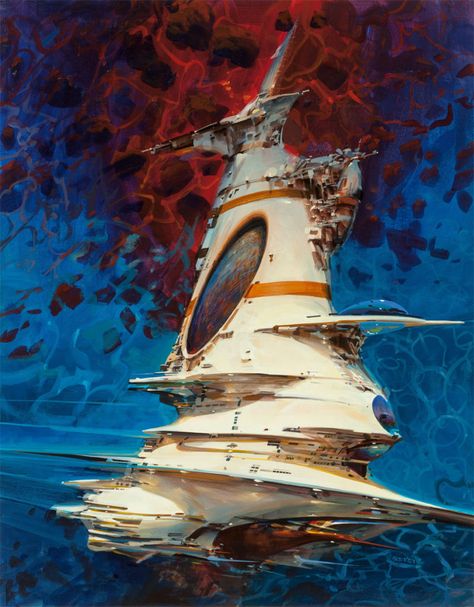 The Space Artist Who Perfectly Painted All Our Cosmic Dreams John Berkey, Future Architecture, Futurisme Retro, 70s Sci Fi Art, Ralph Mcquarrie, Sf Art, Classic Sci Fi, Spaceship Art, Arte Cyberpunk