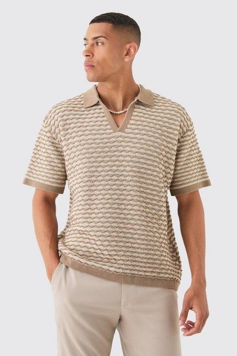 It is good quality the color not the same but is similar fits well👍 Mens Vacation Outfits, Outfit Essentials, Plus Size Joggers, Polo Design, Knitted Polo, Tall Hoodies, Cargo Shirts, Knit Men, Stripes Texture