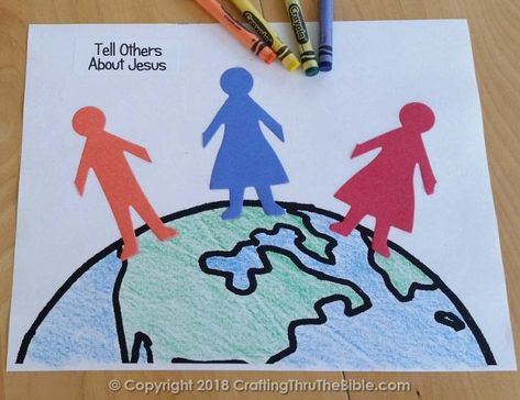 Tell Others About Jesus Craft, Jesus Preschool Activities, Jesus Preschool Crafts, Jesus Preschool, Preschool Bible Activities, Christian Kids Crafts, Missions Conference, Toddler Sunday School, Jesus Crafts