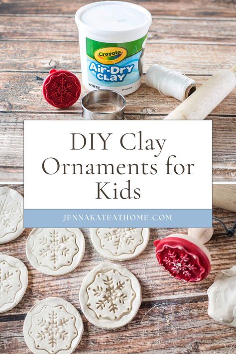 These DIY clay ornaments for kids are perfect Christmas crafts for kids to make using air dry clay. Follow the step by step directions to create fun air dry clay ornaments that make a thoughtful handmade gift. These clay Christmas ornaments are ideal for preschool and toddler kids to enjoy crafting together. Clay Ornaments For Kids, Diy Kid Ornaments Christmas, Homemade Tree Ornaments, Diy Clay Christmas Ornaments, Air Dry Clay Ideas For Kids, Diy Clay Christmas, Diy Clay Ornaments, Toddler Ornaments, Clay Christmas Ornaments