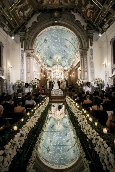 Wedding Church Decor, Wedding Mirror, Wedding Ceremony Ideas, Church Wedding Decorations, Wedding Aisle Decorations, Catholic Wedding, Wedding Stage Decorations, Future Wedding Plans, Wedding Aisle