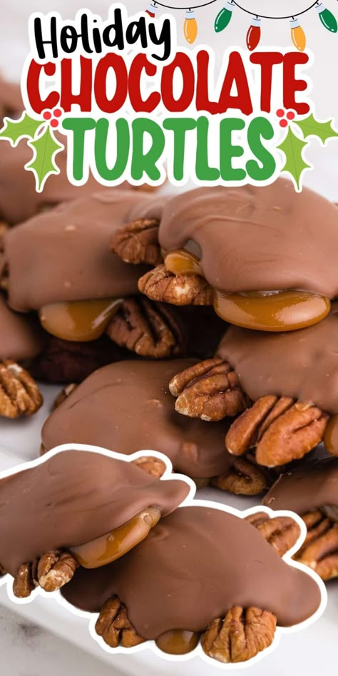 Chocolate Turtles Rolo Turtles Recipe, Crock Pot Turtles Candy, Chocolate Melts Recipes, Chocolate Turtle Candy Recipe, Turtle Chocolates, Crockpot Turtles, Chocolate Turtles Recipe, Chocolate Covered Turtles, Candy Turtles