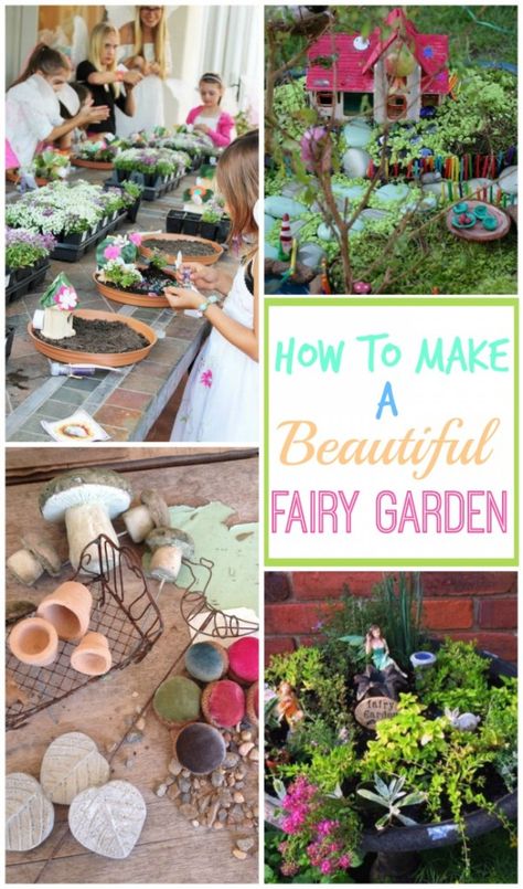 Get some tips on how to make a beautiful fairly garden with the kids! You will love this family project! Fairies Design, Make A Fairy Garden, Make A Fairy, Cement Table, Fairy Garden Ideas, Fairy Garden Party, Fairy Garden Designs, Fairy Garden Crafts, Lattice Fence