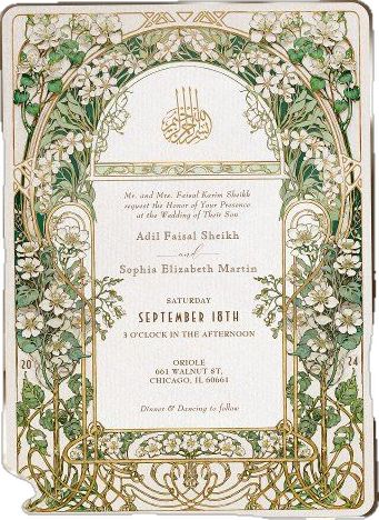 Most Beautiful Wedding Invitations, Nice Stationary, Aesthetic Wedding Invitations, Pakistani Wedding Invitations, Egypt Wedding, Tiana Wedding, Art Nouveau Wedding Invitation, Nikah Ceremony, Event Signs