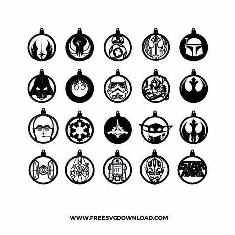 Free Svg Files For Cricut Christmas Ornaments, Star Wars Christmas Ornaments, Unique Christmas Decor, Christmas Ornaments Svg, Star Wars Diy, Projets Cricut, Fire Flower, Star Wars Christmas, Unique Christmas Decorations