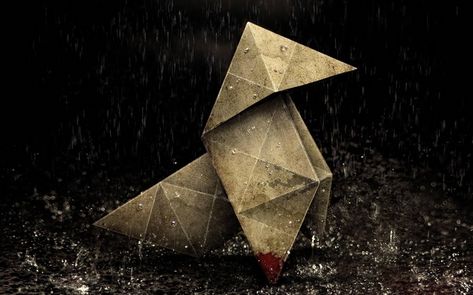 #heavy rain, #origami, wallpaper Origami Tattoo, Quantic Dream, Rain Wallpapers, R Wallpaper, Origami Bird, Origami 3d, Bird Wallpaper, Hd Desktop, Main Theme