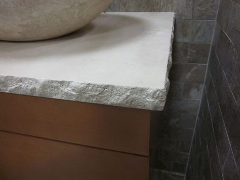 Chiseled-Edge Concrete Countertop Edge Forms, Countertop Edges, Countertop Granite, Concrete Countertop, Home Addition, Concrete Countertops, Concrete Diy, Stone Countertops, Cozy Room