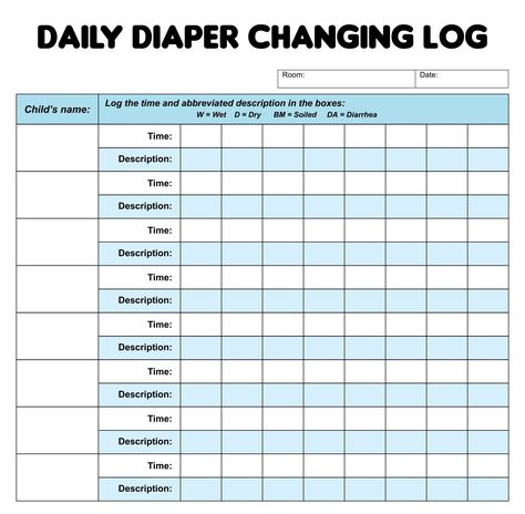 Toileting Chart, Free Potty Training Chart Printables, Daycare Daily Schedule, Preschool Daily Report, Potty Training Sticker Chart, Diaper Change Chart, Diaper Chart, Toddler Daycare, Daily Report