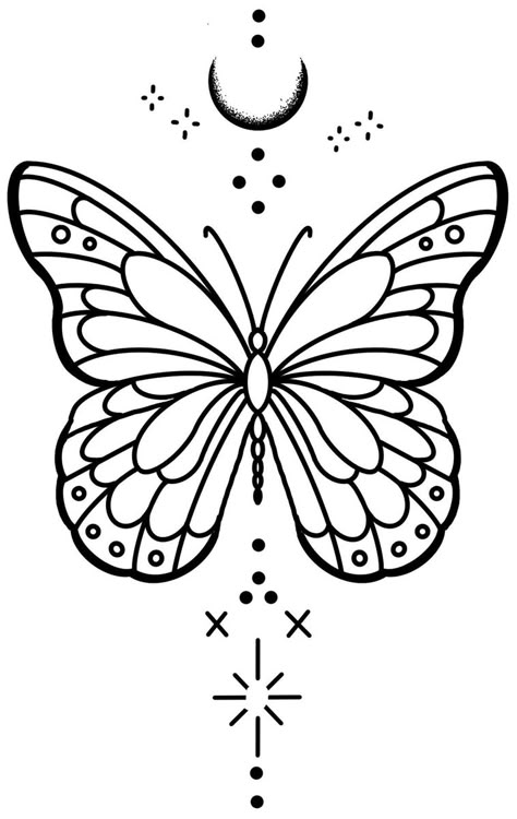 Butterfly Drawing Outline, Cute Drawings For Him, Butterfly Tattoo Stencil, Drawing Wood, Tattoo Catalog, Mexican Art Tattoos, Beginner Tattoos, Butterfly Stencil, Tattoo Outline Drawing