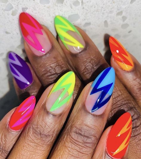 80s Nails 1980s, Best Summer Nail Color, June Nails, Candy Cane Nails, Color Changing Nails, Bright Summer Nails, Colorful Nails, Nail Design Inspiration, Makeup Mistakes